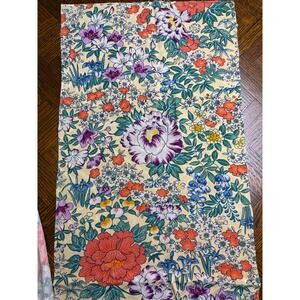 Vintage Asian Kimono silk floral fabric yardage